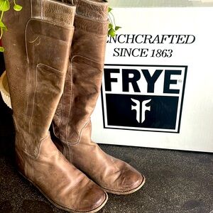 Frye Vintage Brown Leather Heeled Boots